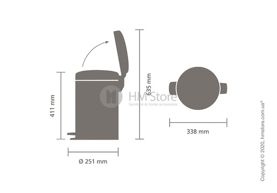 Ведро для мусора Brabantia Pedal Bin NewIcon 12 л, Champagne