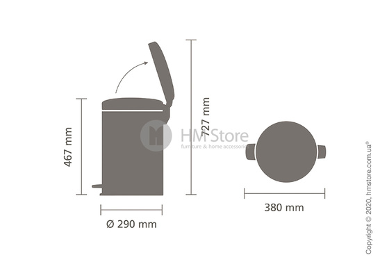 Ведро для мусора Brabantia Pedal Bin NewIcon 20 л, Champagne