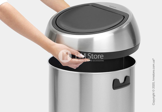 Ведро для мусора Brabantia Touch Bin New 60 л, Matt Steel Fingerprint Proof