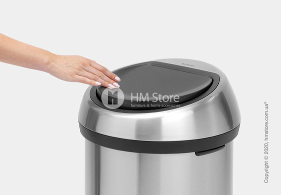 Ведро для мусора Brabantia Touch Bin New 60 л, Matt Steel Fingerprint Proof