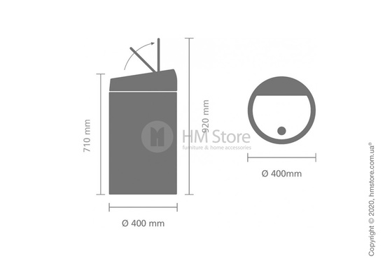 Ведро для мусора Brabantia Touch Bin New 60 л, Matt Steel Fingerprint Proof