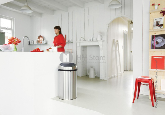 Ведро для мусора Brabantia Touch Bin New 60 л, Matt Steel Fingerprint Proof