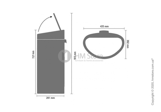 Ведро для мусора Brabantia Touch Bin New 40 л, Matt Black