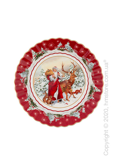 Блюдо для подачи глубокое Villeroy & Boch коллекция Toy's Fantasy Santa with Forest animals, 25 см