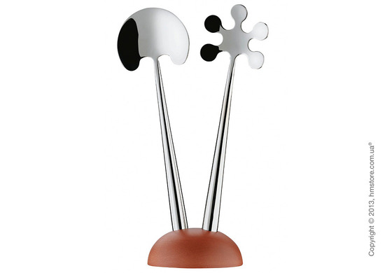 Ложки для салата на подставке Bugatti Fresco, Хром