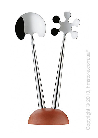 Ложки для салата на подставке Bugatti Fresco, Хром