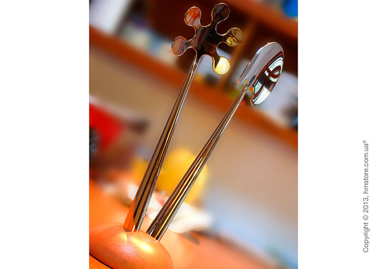 Ложки для салата на подставке Bugatti Fresco, Хром