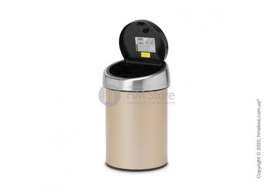 Ведро для мусора Brabantia Touch Bin 3 л, Champagne