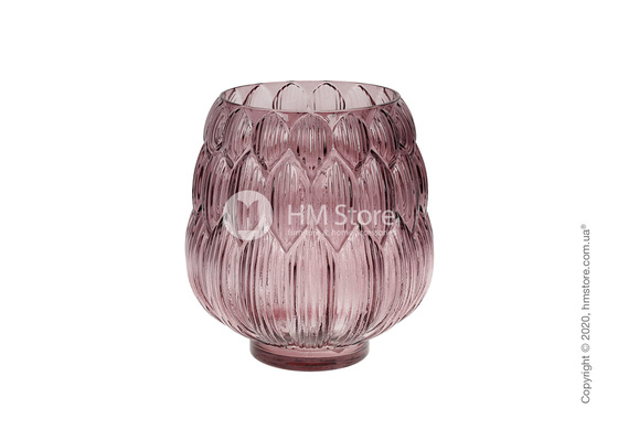 Ваза стеклянная Bona Di Artichoke, 20 см, Violet