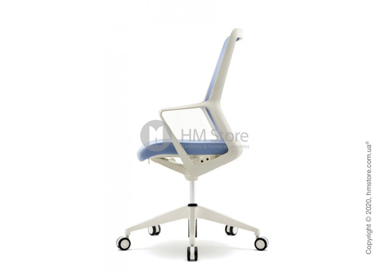 Кресло офисное на колесиках Enran Flo High, White and Blue