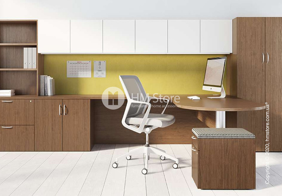 Кресло офисное на колесиках Enran Flo High, White and Blue