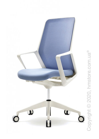 Кресло офисное на колесиках Enran Flo High, White and Blue