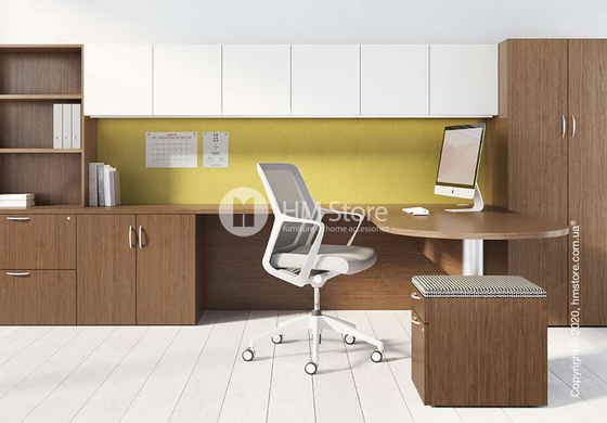 Кресло офисное на колесиках Enran Flo High, White and Grey