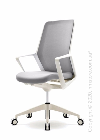 Кресло офисное на колесиках Enran Flo High, White and Grey
