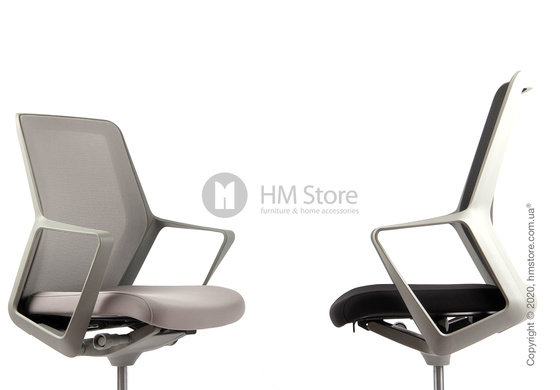 Кресло офисное на колесиках Enran Flo High, White and Grey