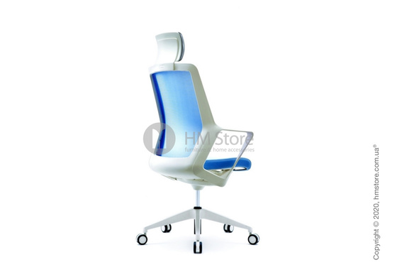 Кресло офисное с подголовником Enran Flo Mid, White and Blue