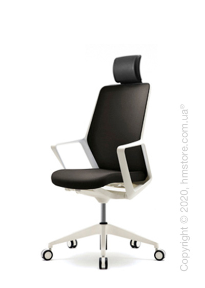 Кресло офисное с подголовником Enran Flo Mid, White and Black