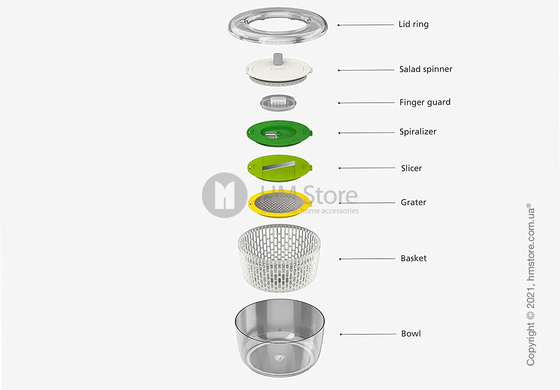 Набор для приготовления салата 4 в 1 Joseph Joseph Multi-Prep, Multicolor