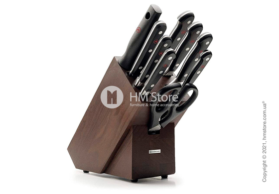 Набор ножей на подставке Wüsthof коллекция Classic, 9 предметов, Brown