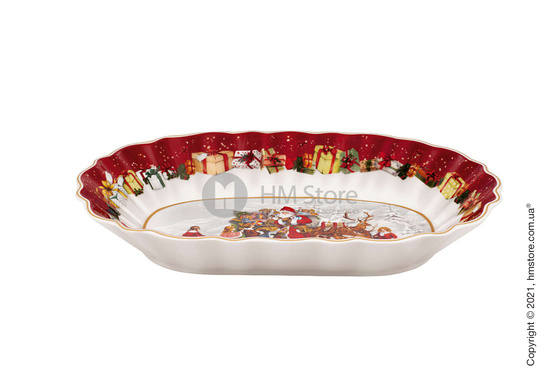 Блюдо для подачи овальное Villeroy & Boch коллекция Toy's Fantasy Santa and Сhildren, 29x19 см