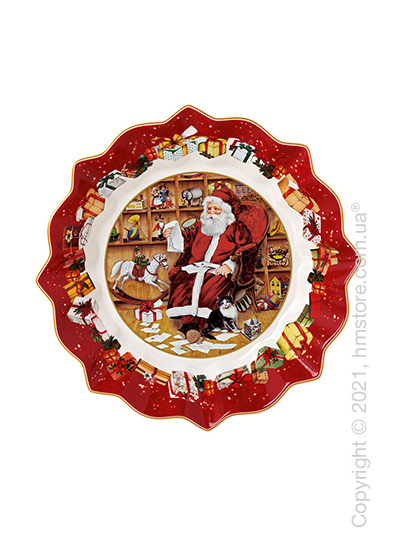 Блюдо для подачи глубокое Villeroy & Boch коллекция Toy's Fantasy Santa reads wish list, 25 см