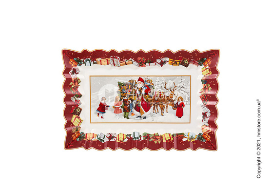 Блюдо для подачи прямоугольное Villeroy & Boch коллекция Toy’s Fantasy Santa and Сhildren, 35x23 см