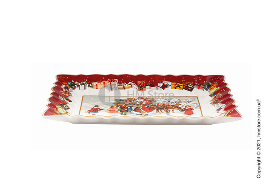 Блюдо для подачи прямоугольное Villeroy & Boch коллекция Toy’s Fantasy Santa and Сhildren, 35x23 см