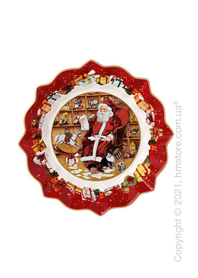 Блюдо для подачи на ножке Villeroy & Boch коллекция Toy’s Fantasy Santa reads wish list, 24 см