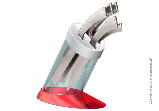 Набор ножей на подставке Bugatti Glamour Knife Bloc, Красный