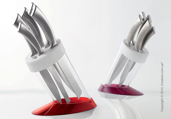 Набор ножей на подставке Bugatti Glamour Knife Bloc, Красный