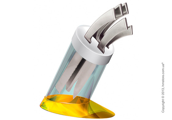 Набор ножей на подставке Bugatti Glamour Knife Bloc, Желтый