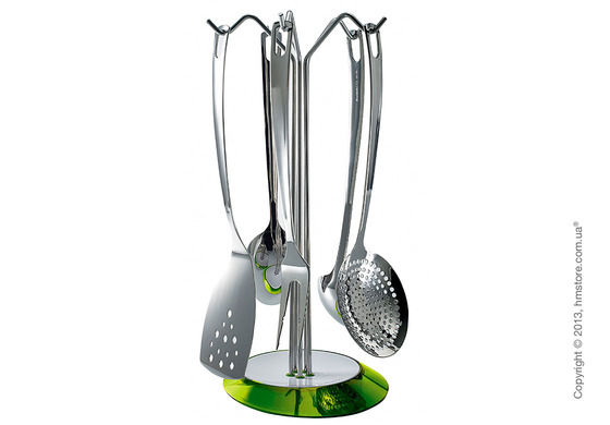 Набор кухонного инвентаря на подставке Bugatti Glamour, Зеленый