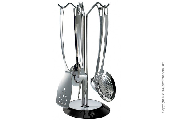 Набор кухонного инвентаря на подставке Bugatti Glamour, Черный