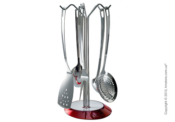 Набор кухонного инвентаря на подставке Bugatti Glamour, Красный