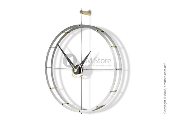 Часы настенные Nomon DOBLE O Wall Clock, Steel/Gold and Wenge
