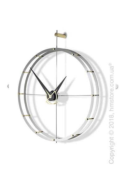 Часы настенные Nomon DOBLE O Wall Clock, Steel/Gold and Wenge