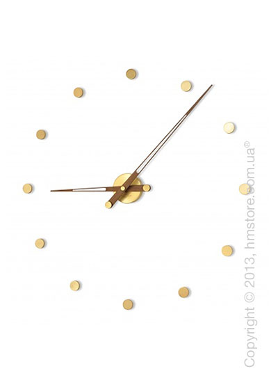 Часы настенные Nomon Rodon Gold 12 N Wall Clock, Walnut