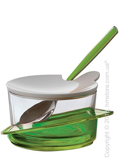 Емкость для пармезана / сахарница с ложкой Bugatti Glamour Parmesan Cheese Bowl, Зеленая
