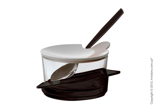 Емкость для пармезана / сахарница с ложкой Bugatti Glamour Parmesan Cheese Bowl, Черная