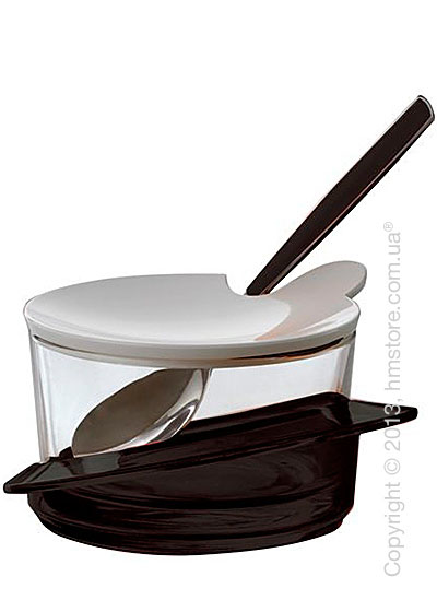 Емкость для пармезана / сахарница с ложкой Bugatti Glamour Parmesan Cheese Bowl, Черная