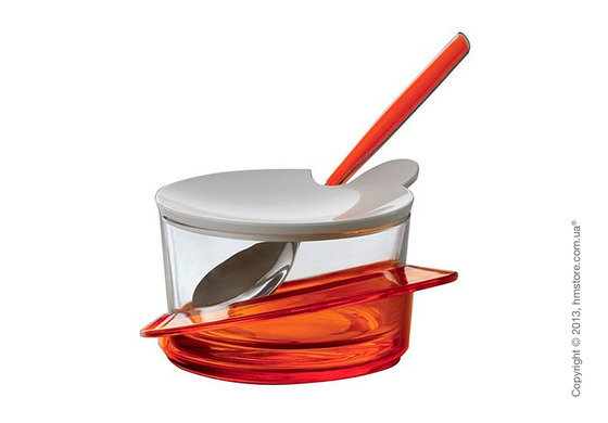 Емкость для пармезана / сахарница с ложкой Bugatti Glamour Parmesan Cheese Bowl, Оранжевая