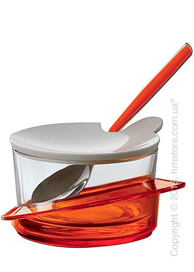 Емкость для пармезана / сахарница с ложкой Bugatti Glamour Parmesan Cheese Bowl, Оранжевая