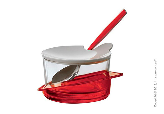 Емкость для пармезана / сахарница с ложкой Bugatti Glamour Parmesan Cheese Bowl, Красная Емкость для пармезана / сахарница с ложкой Bugatti Glamour Parmesan Cheese Bowl, Красная