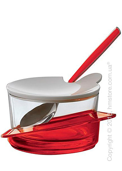 Емкость для пармезана / сахарница с ложкой Bugatti Glamour Parmesan Cheese Bowl, Красная