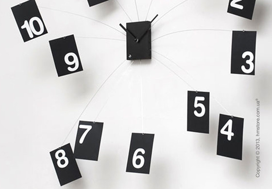 Часы настенные Progetti Iltempovola Wall Clock, Black