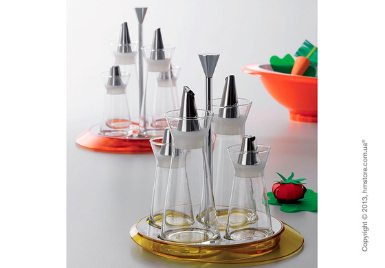 Набор емкостей на подставке Bugatti Glamour Oil & Vinegar + Salt & Pepper, Черный Набор емкостей на подставке Bugatti Glamour Oil & Vinegar + Salt & Pepper, Черный