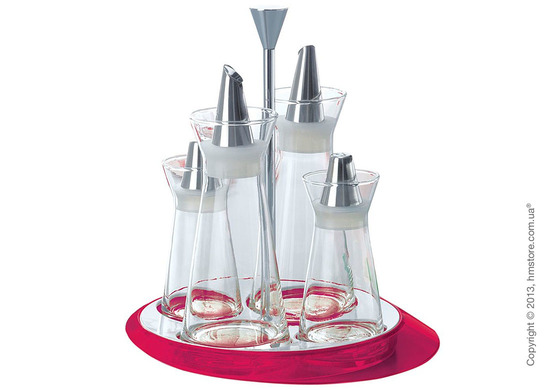 Набор емкостей на подставке Bugatti Glamour Oil & Vinegar + Salt & Pepper, Сиреневый