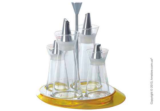 Набор емкостей на подставке Bugatti Glamour Oil & Vinegar + Salt & Pepper, Желтый