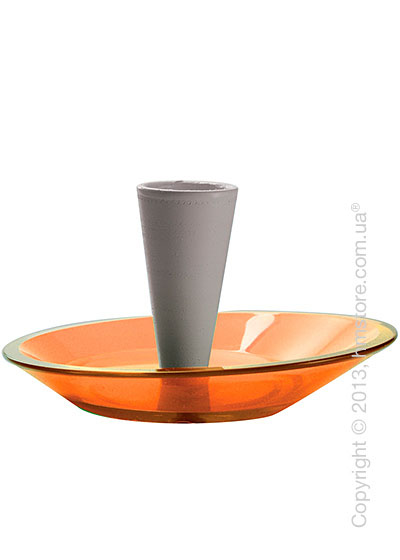 Набор емкости для зубочисток и тарелки для закусок Bugatti Glamour Snack Plates and Toothpick Holder, Оранжевый
