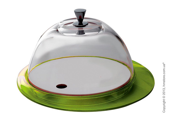 Блюдо с крышкой Bugatti Glamour Cake Tray and Food Tray with Glass Cover, Зеленое